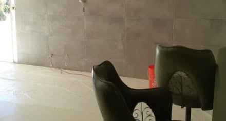 A commercial construction site featuring a room that's being developed with back bar stool chairs in Las Vegas by Advantage Construction.